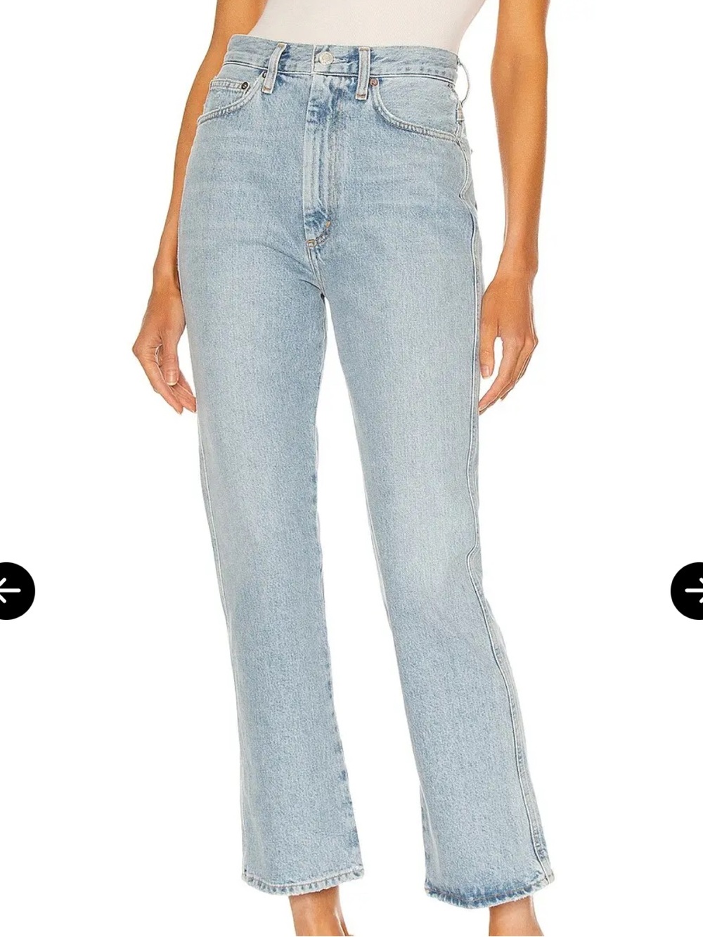 Agolde Light Blue High-Rise Cropped Straight Jeans